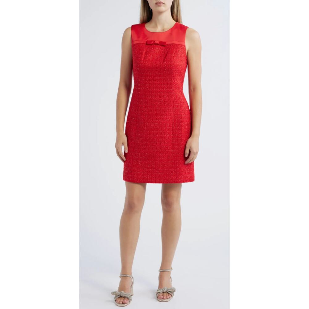 Lilly Pulitzer Ritzy Boucle Shift in Rococo Red Size 12 New with Tags Bow Trim